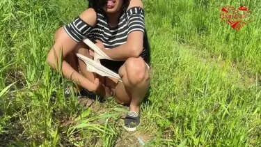 A girl teases in the Masahub pasture scene