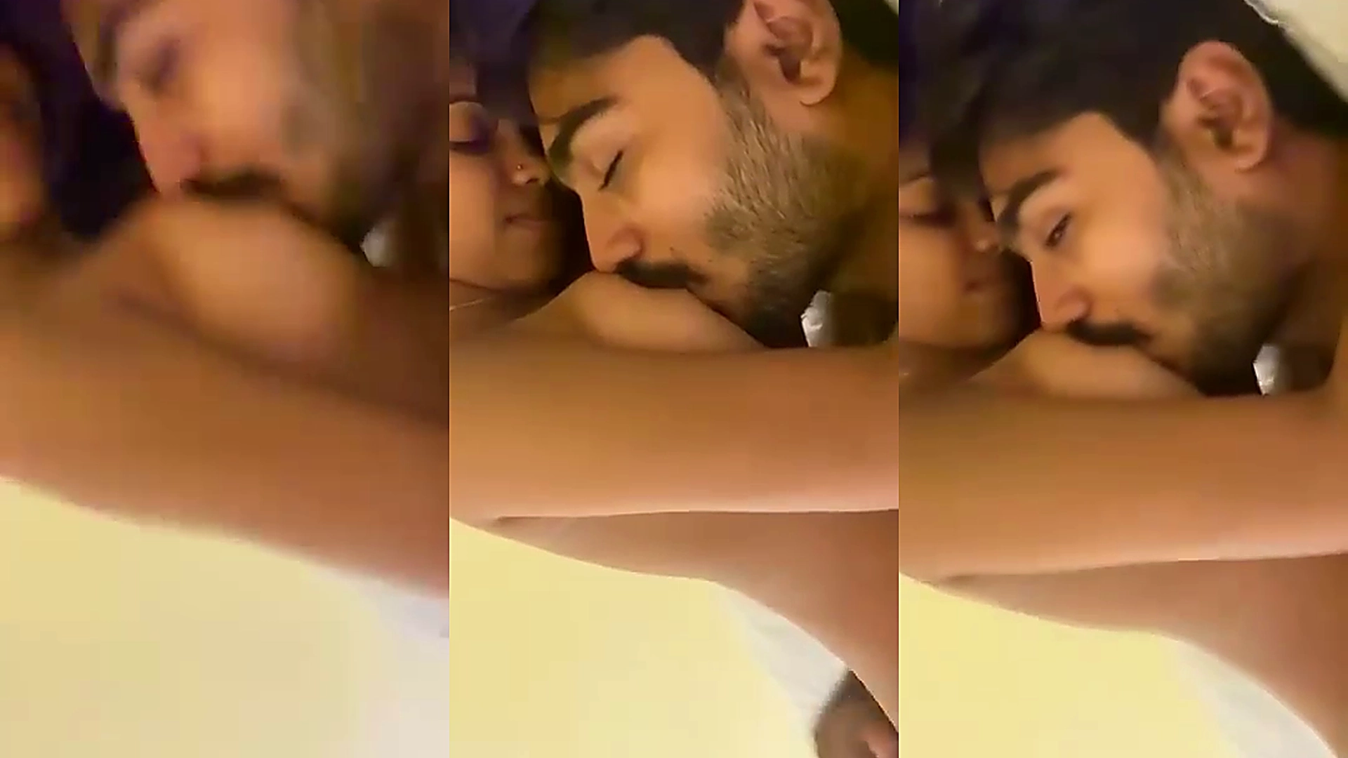 A video showing a man sucking and kissing the soft breasts of his girlfriend
