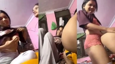 Lesbian college women’s MMS sex