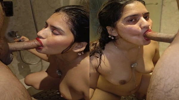 Shower blowjobs Desi Bf steamy